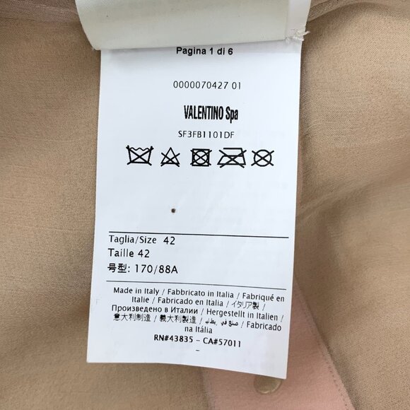 IW0890 Valentino Valentino Beige Studded Cow Leather Mink Fur Jacket Size 42 Sli - Picture 7 of 9